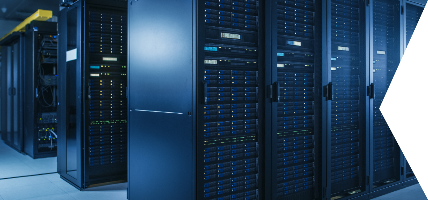 A photo of rows of Server Racks
